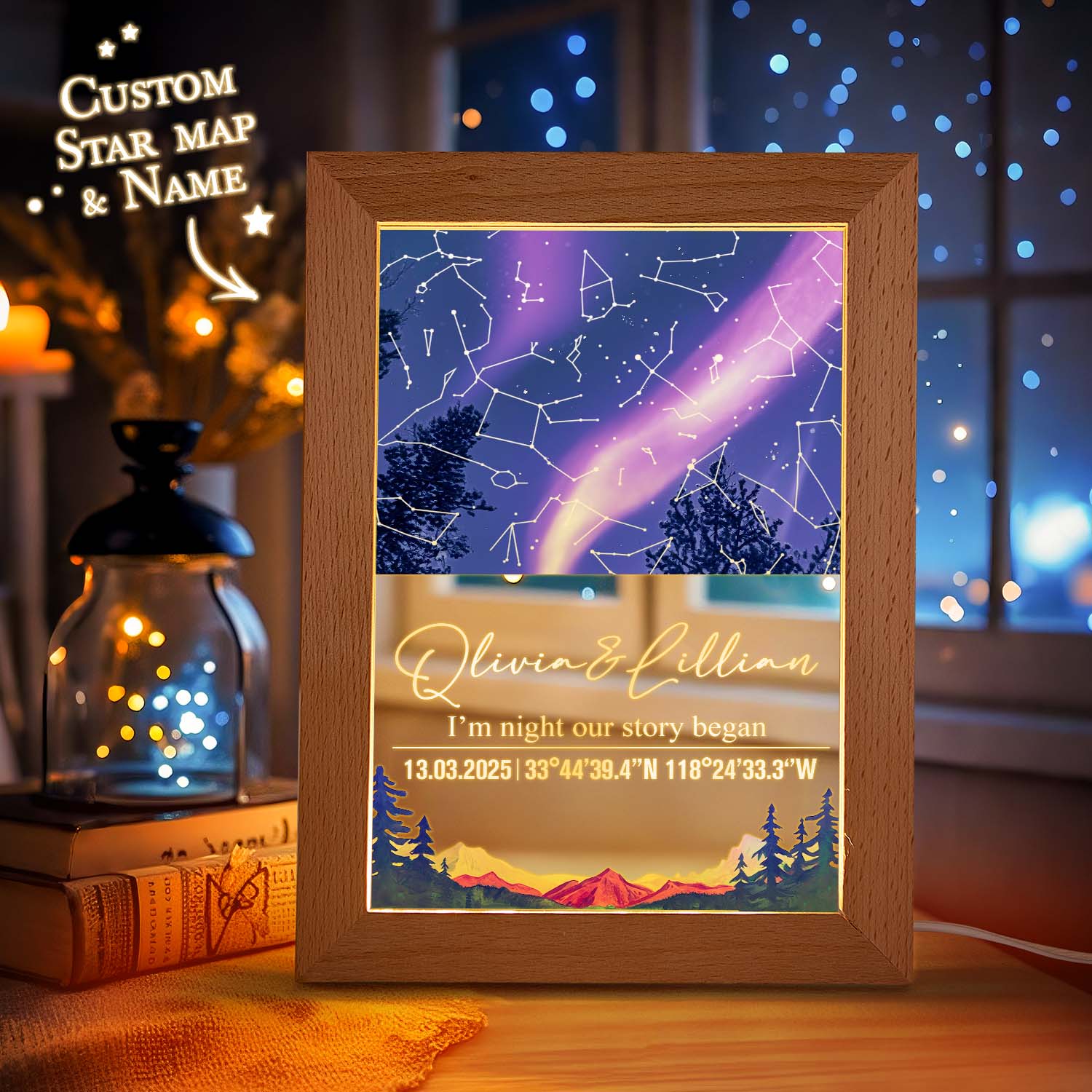 Star Map Acrylic Night Light (Date Custom)