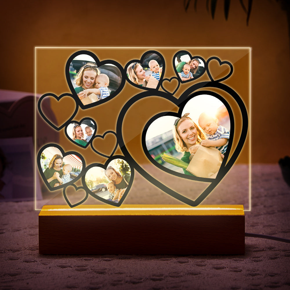 Love Heart Photo Block Night Light