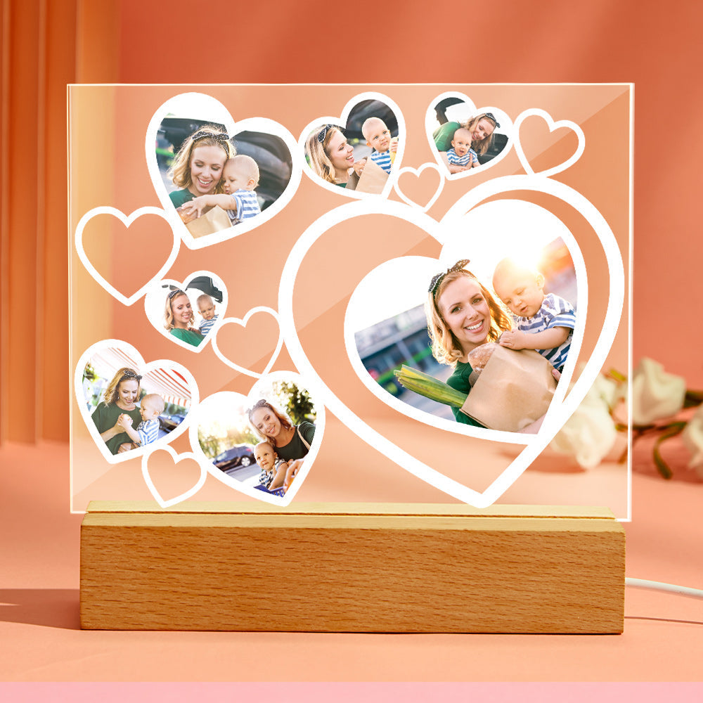 Love Heart Photo Block Night Light