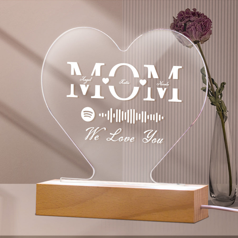 Engraved Heart LED Night Light