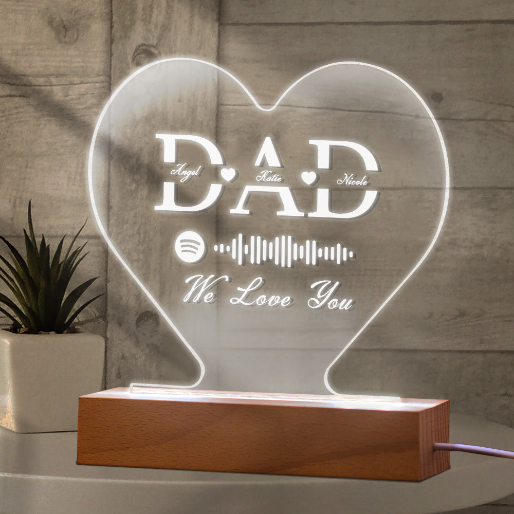 Engraved Heart LED Night Light