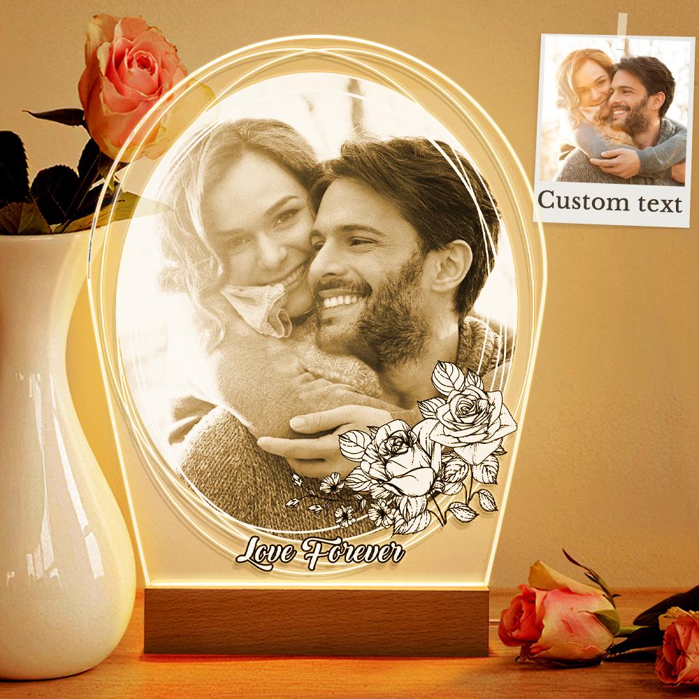 Illustrated Text 3D Oval Night Light