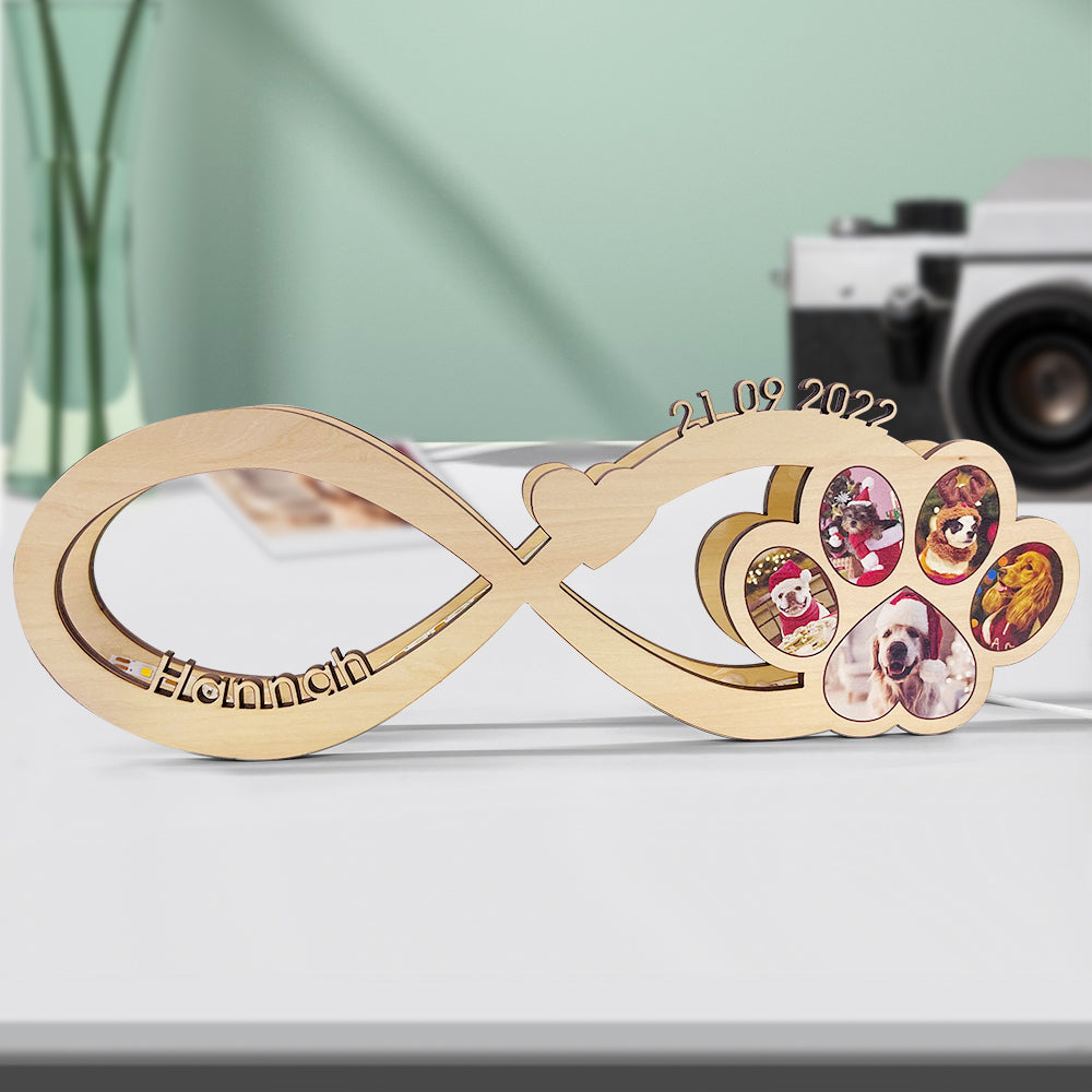 Infinity Dog Paw Photo Night Light