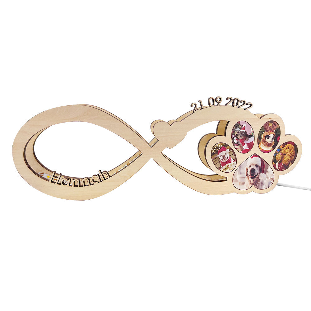 Infinity Dog Paw Photo Night Light