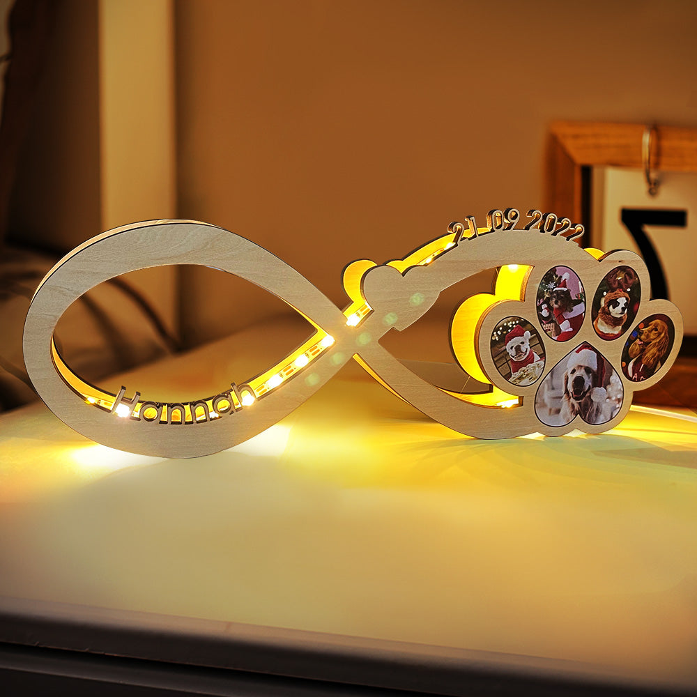Infinity Dog Paw Photo Night Light