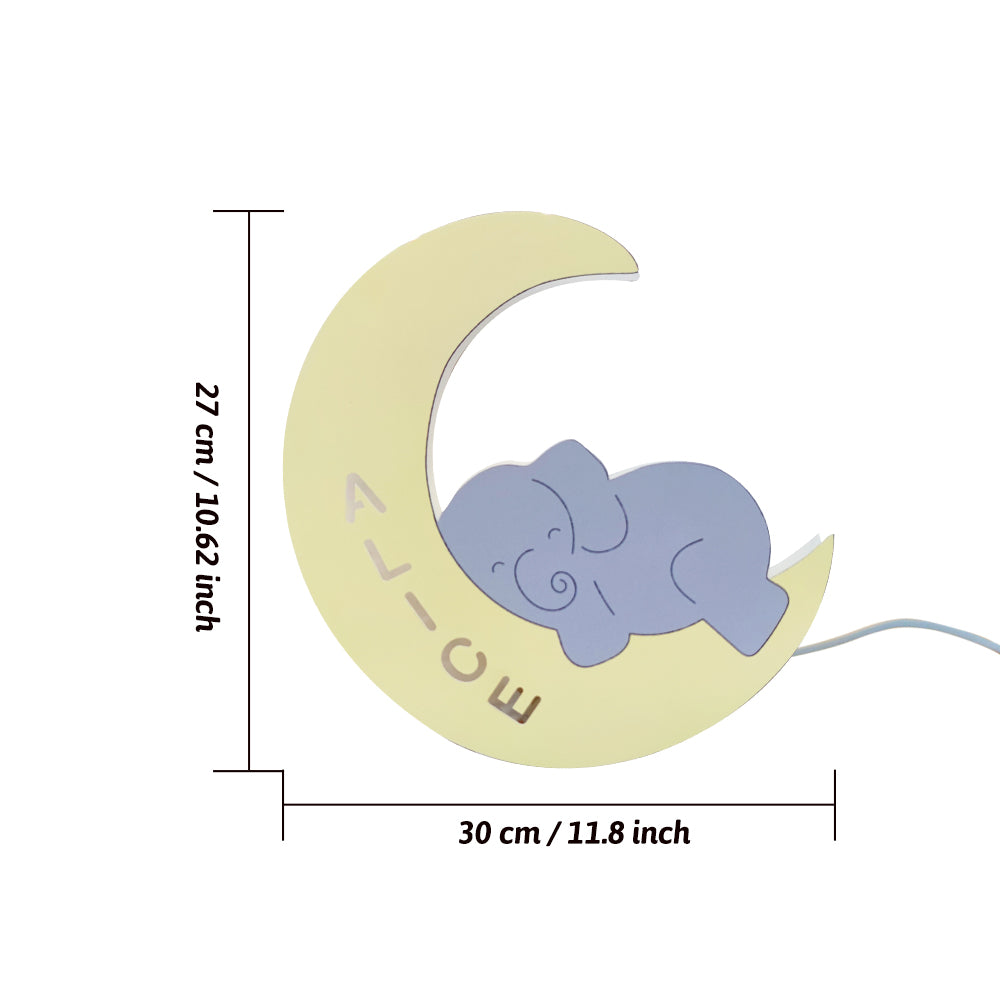 Baby Elephant Name Wall Light