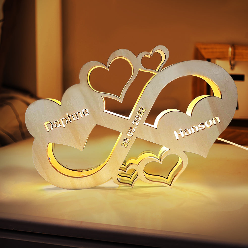 Infinity Heart Engraved Night Lamp
