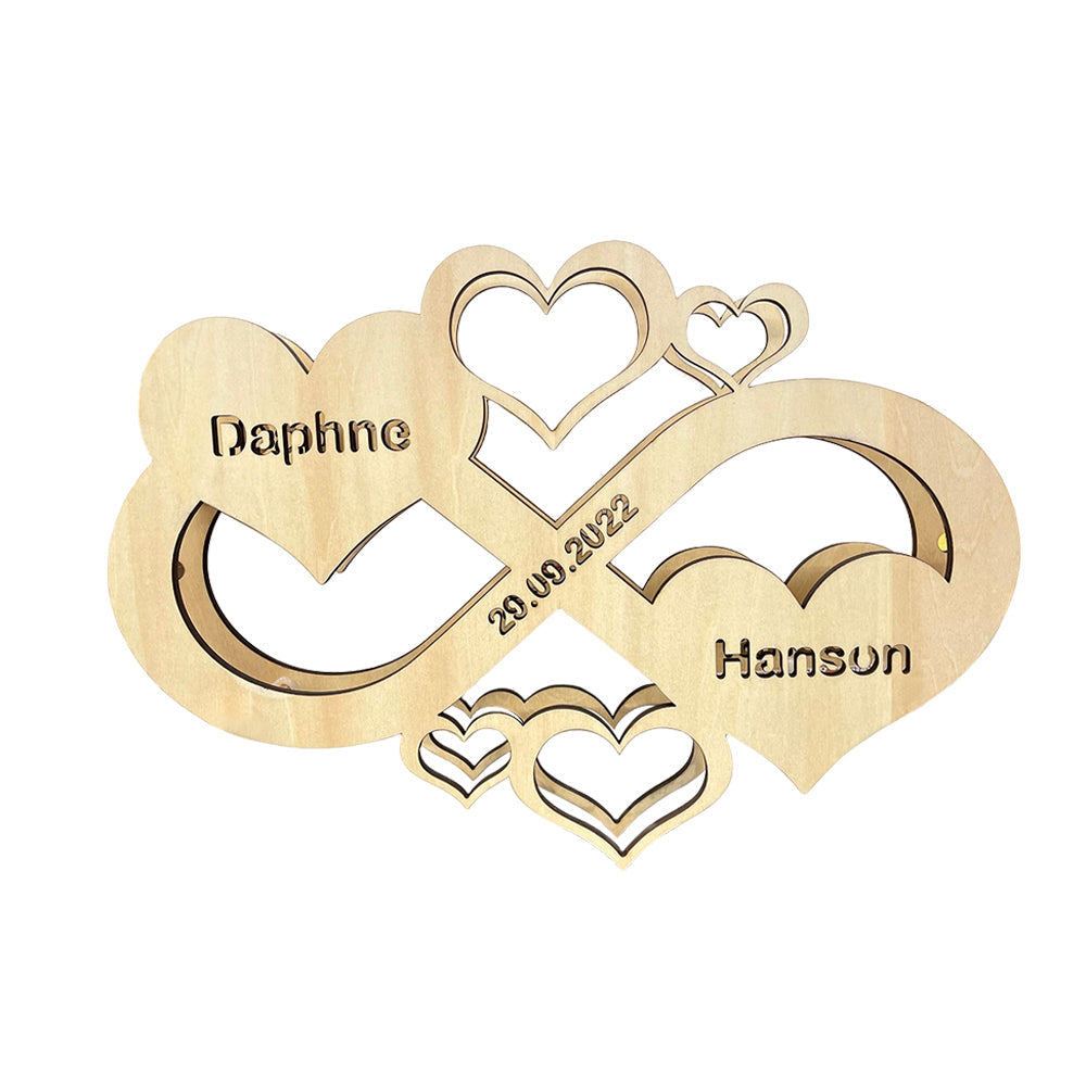 Infinity Heart Engraved Night Lamp