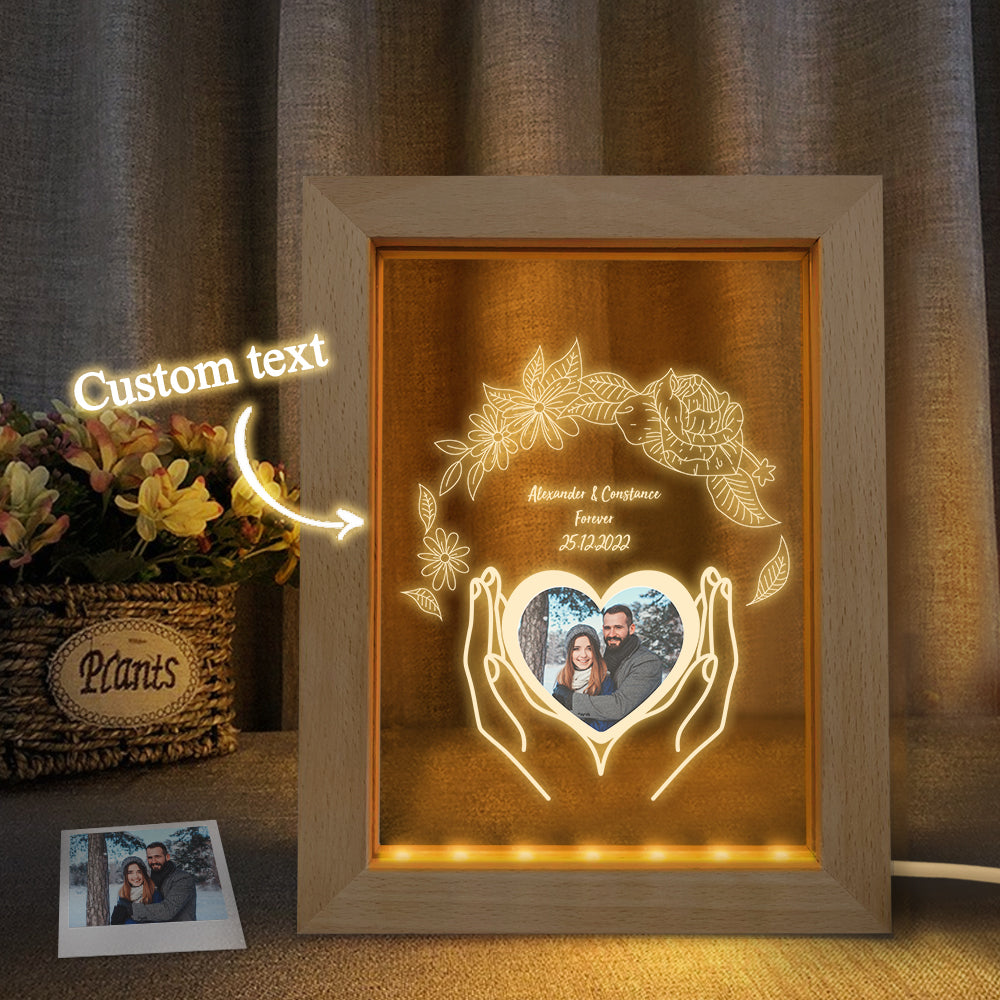Photo 3D Flower Wooden Frame Lamp