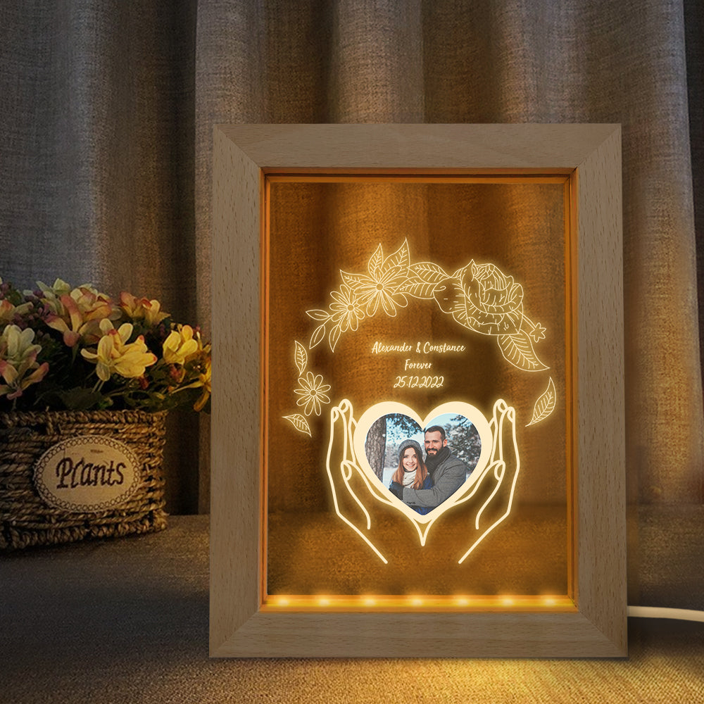 Photo 3D Flower Wooden Frame Lamp