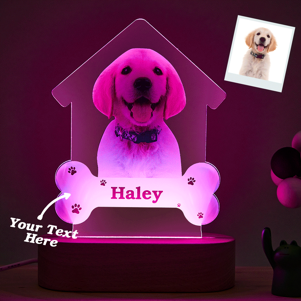 Engraved Puppy Photo Night Light