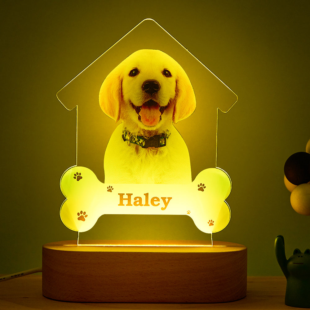 Engraved Puppy Photo Night Light