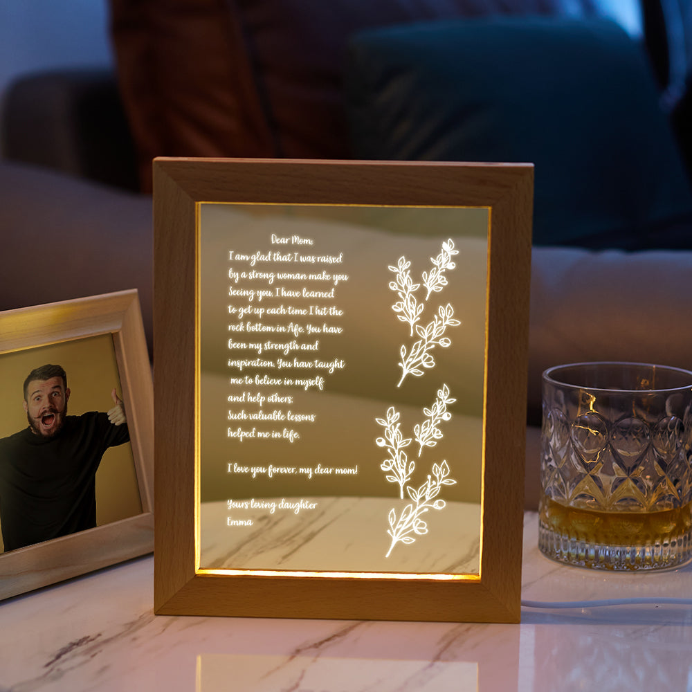 Handwritten Letter Wooden Night Lamp