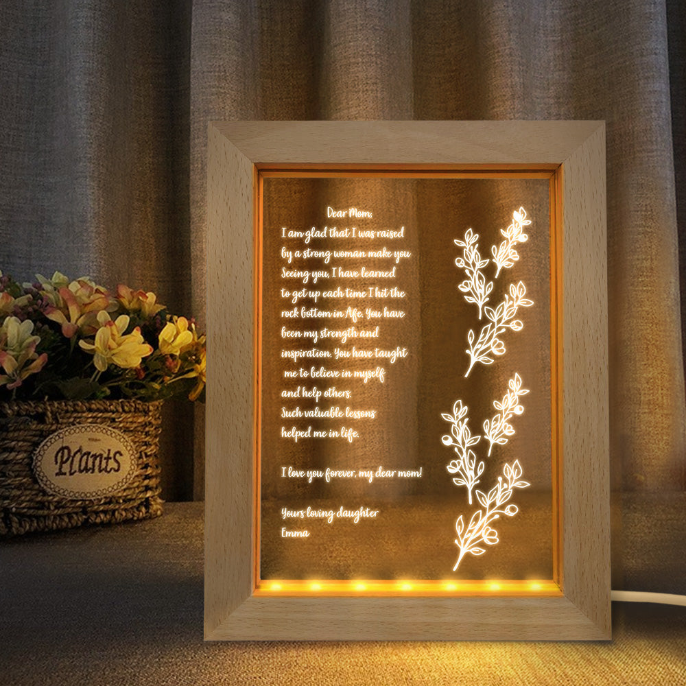 Handwritten Letter Wooden Night Lamp