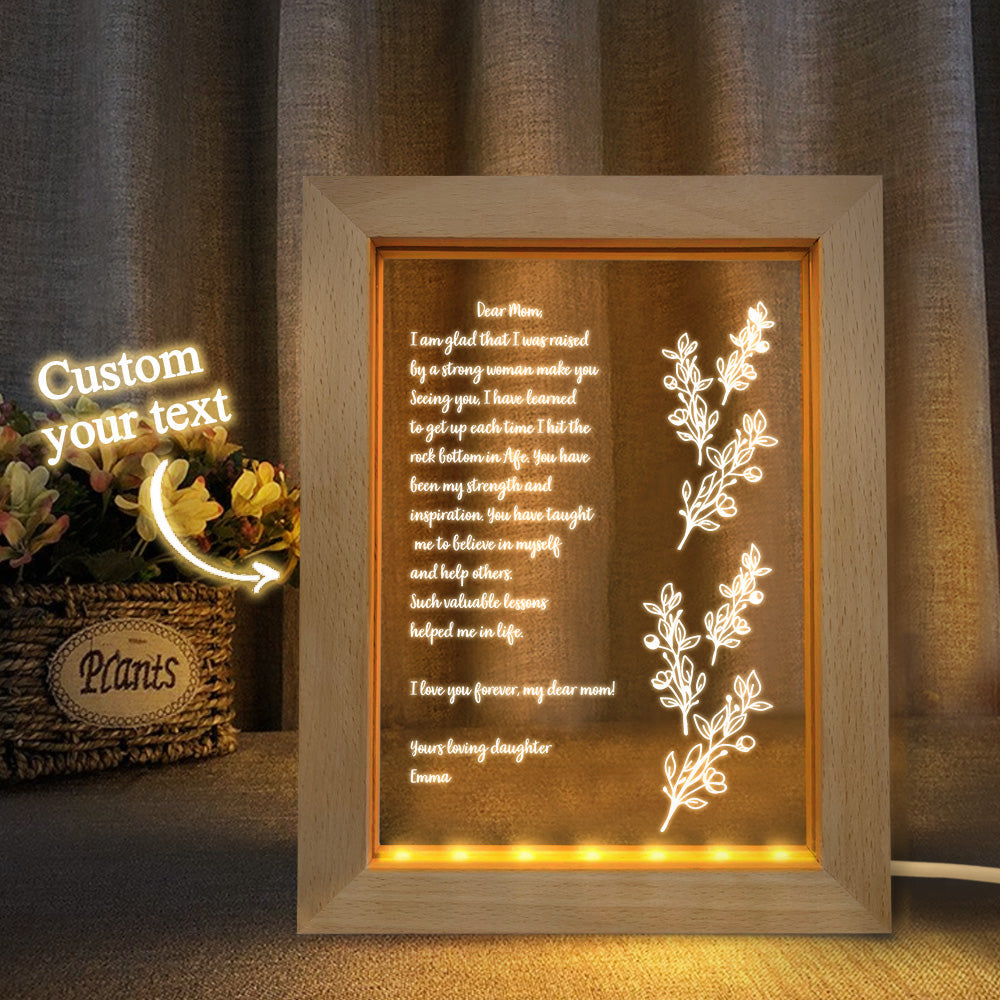 Handwritten Letter Wooden Night Lamp