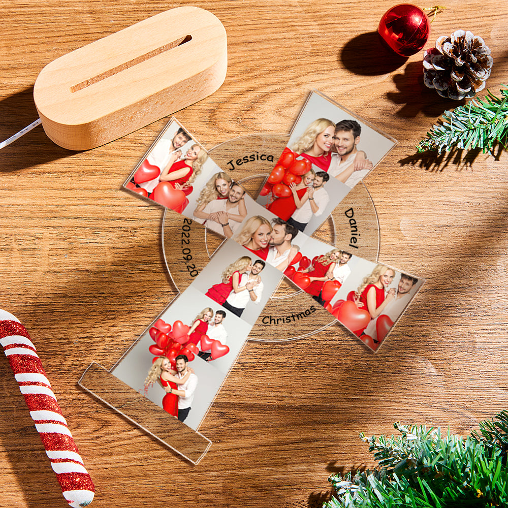 Photo Engraved Cross Night Light