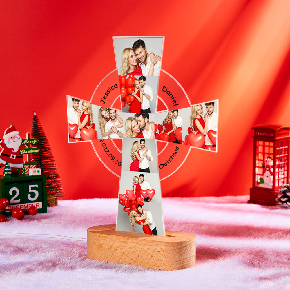 Photo Engraved Cross Night Light