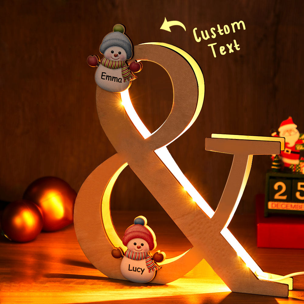 Snowman Family Name Night Light
