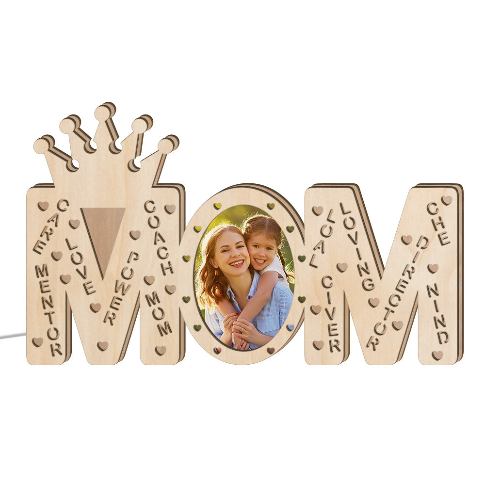 Mom Photo Wood LED Night Light