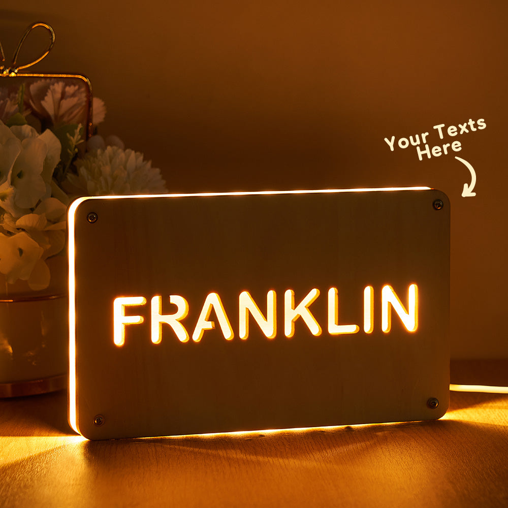 Custom Wood Name Night Lamp