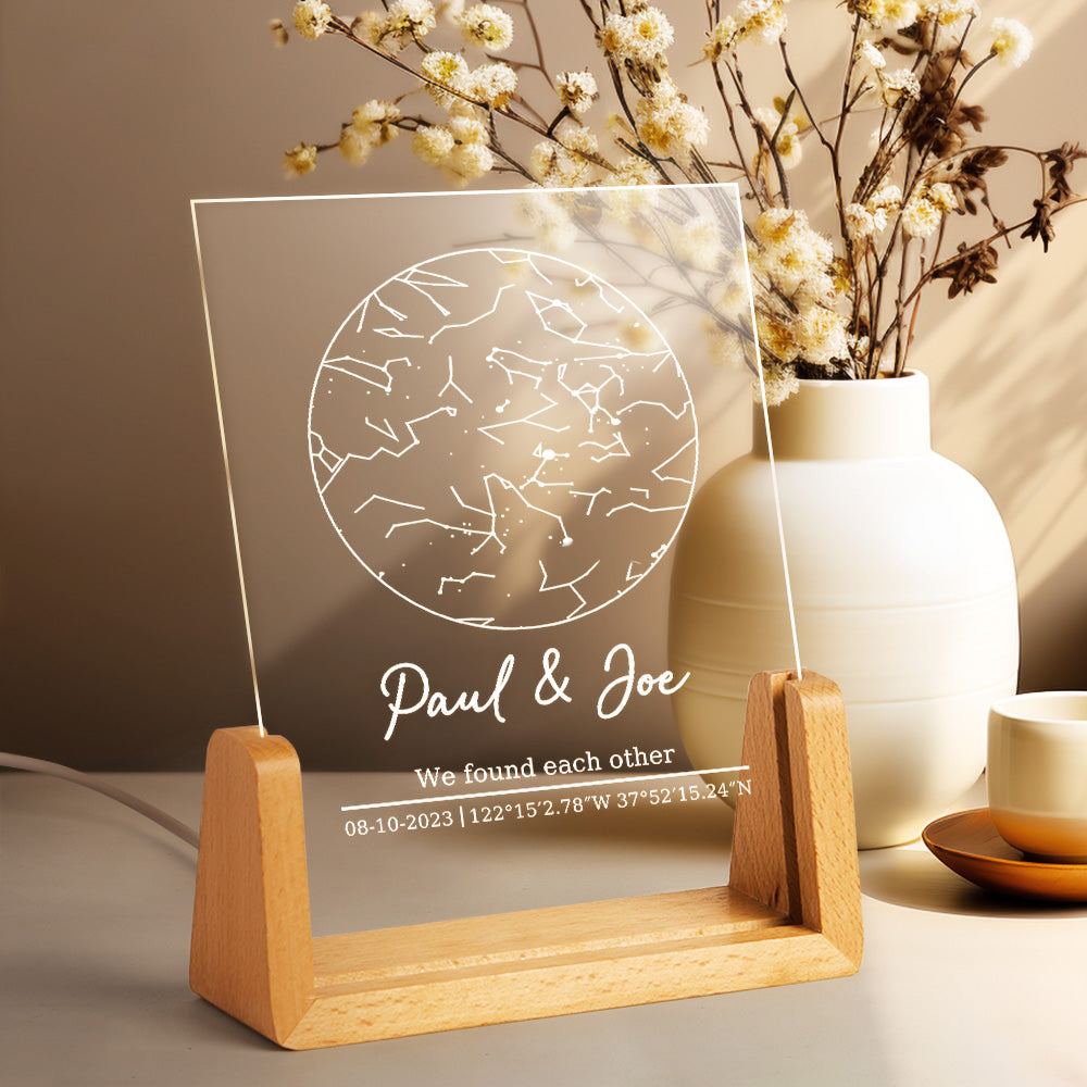 Engraved Star Map Night Light