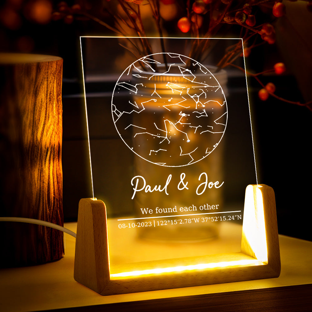 Engraved Star Map Night Light
