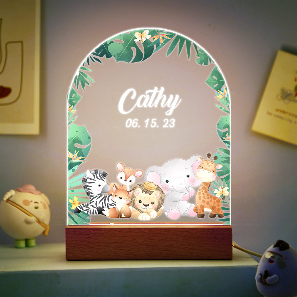 Christmas Tree & Elk Personalized Night Light