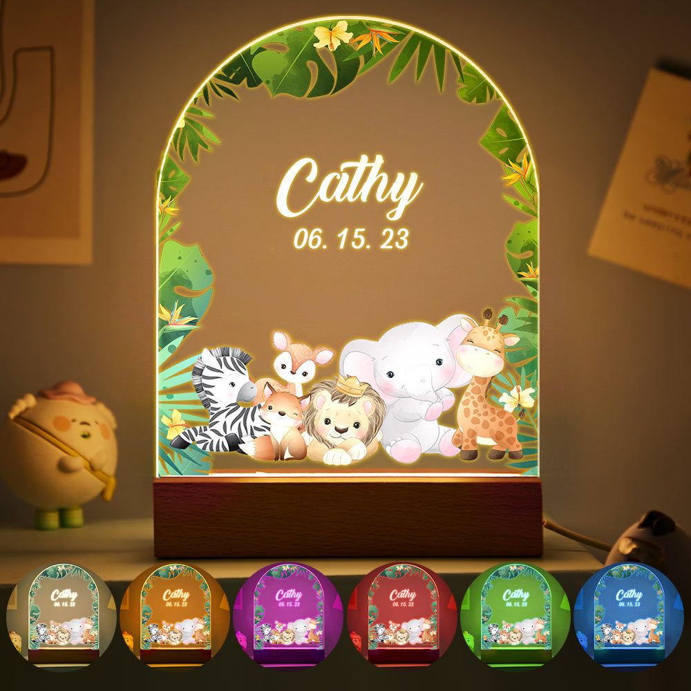 Christmas Tree & Elk Personalized Night Light