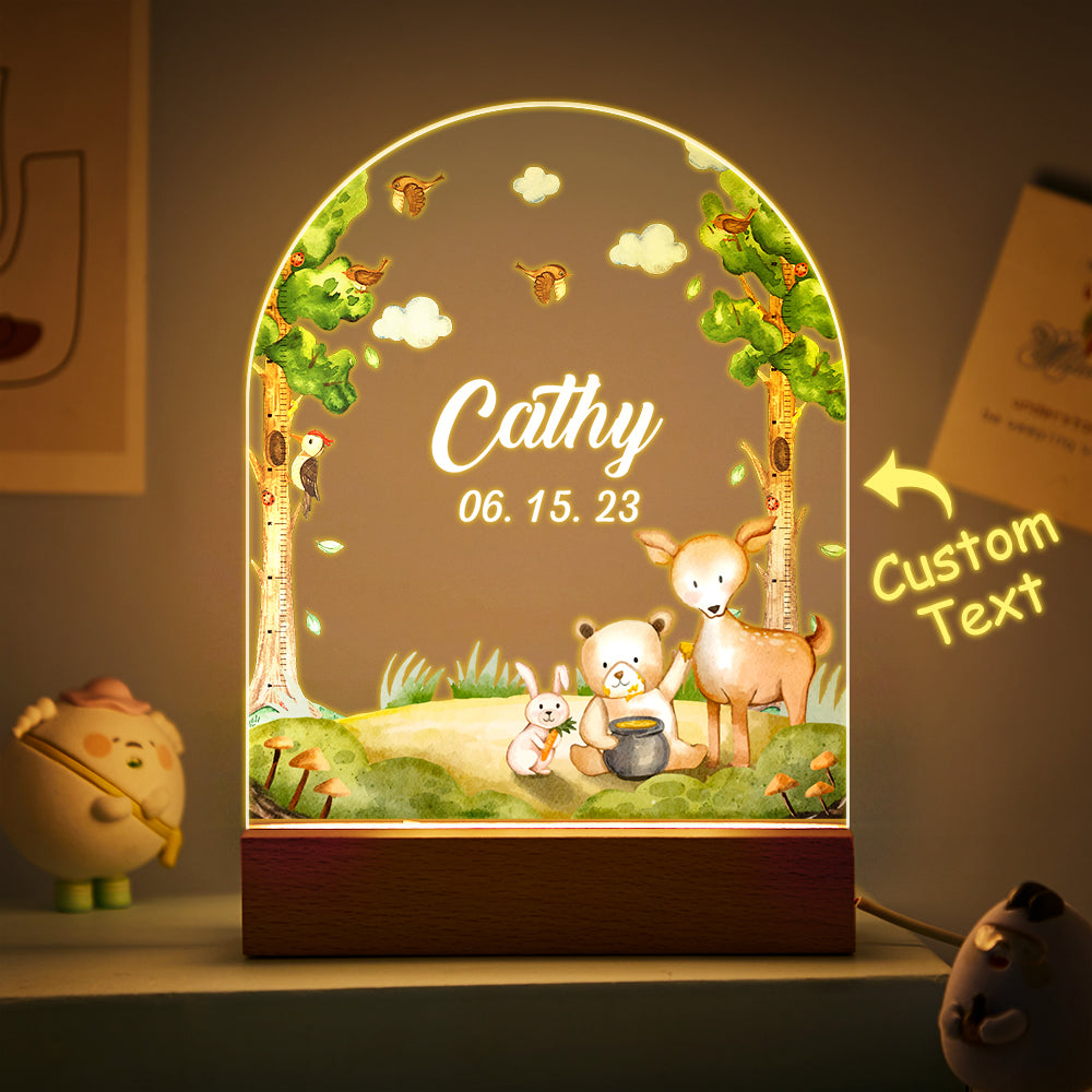 Christmas Tree & Elk Personalized Night Light