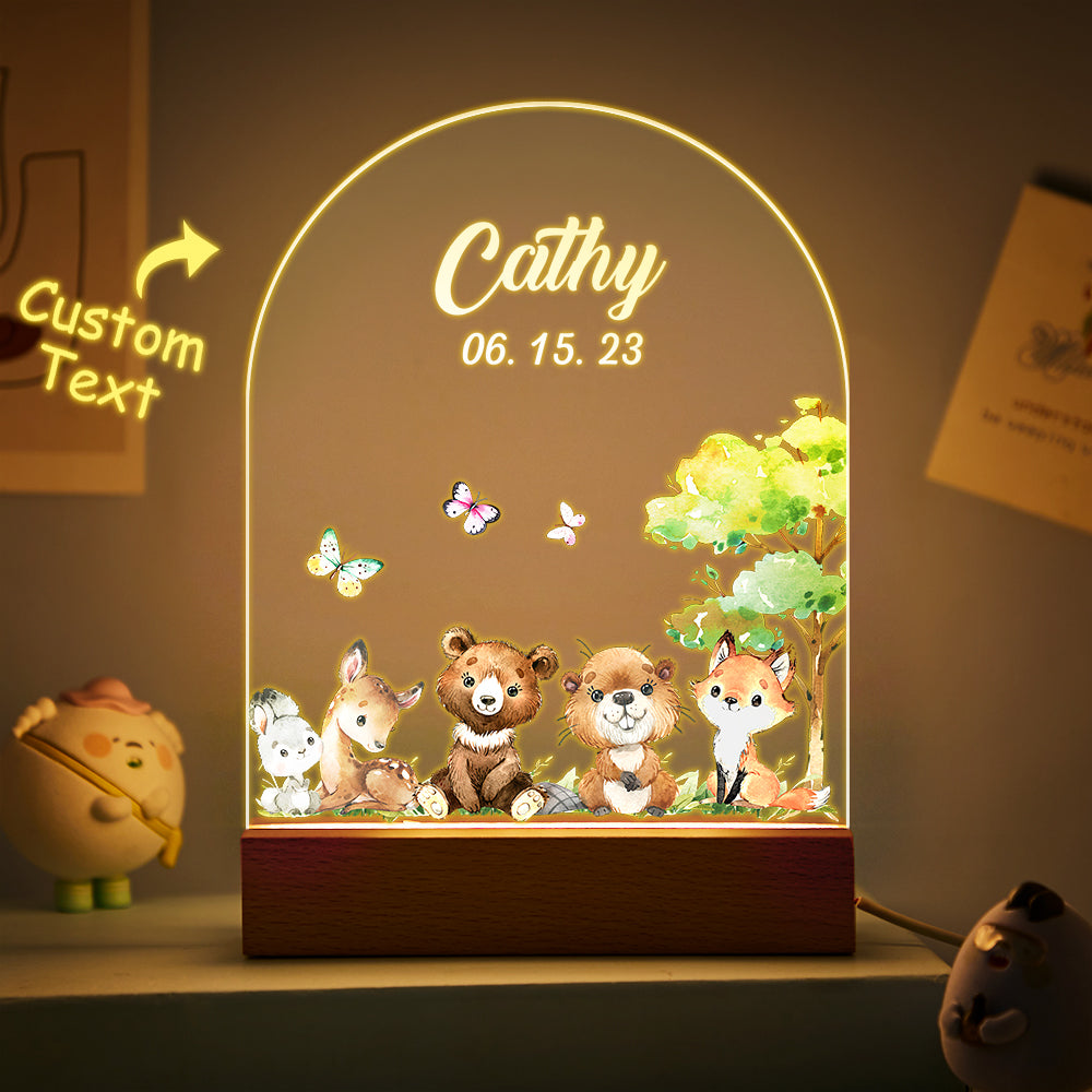 Christmas Tree & Elk Personalized Night Light