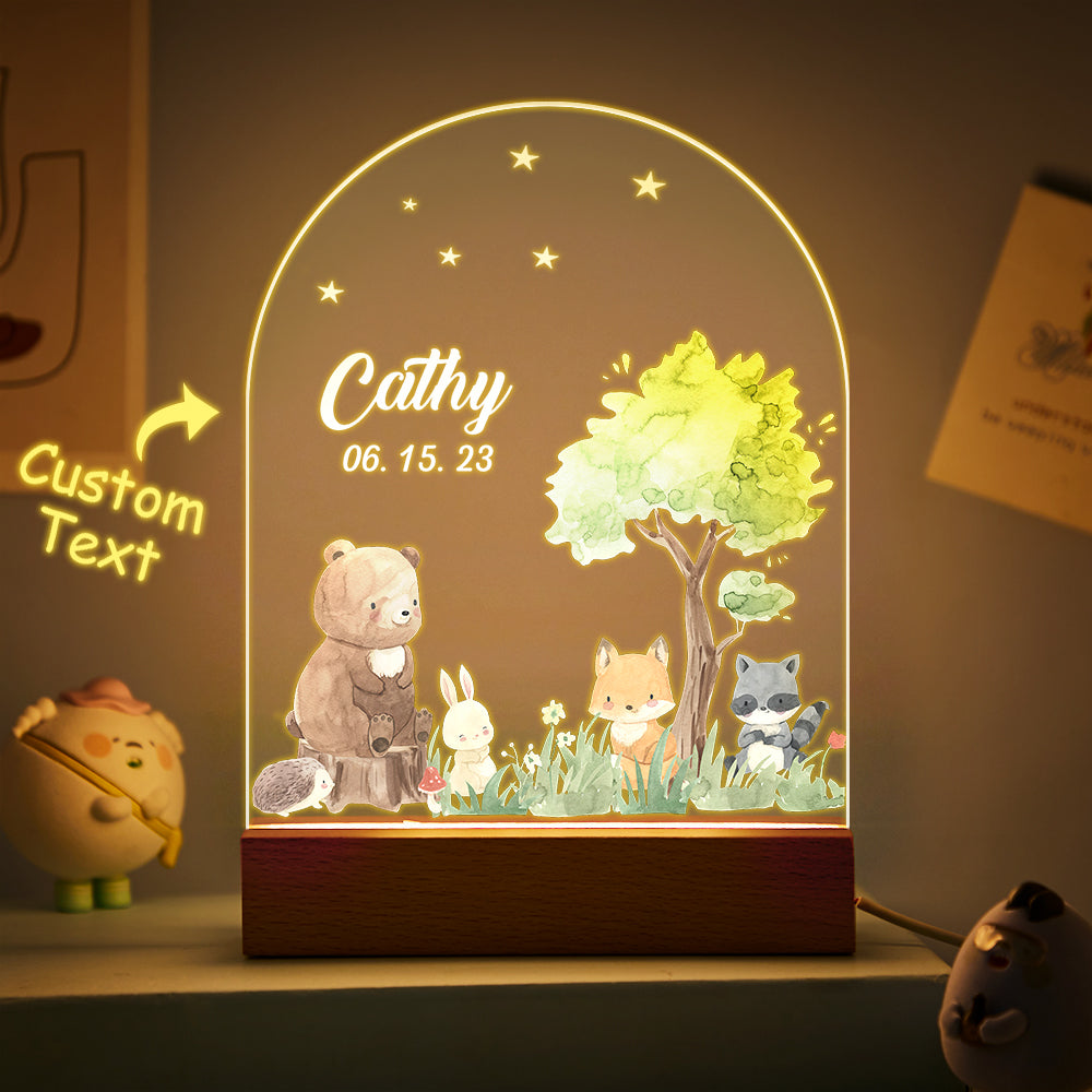 Christmas Tree & Elk Personalized Night Light