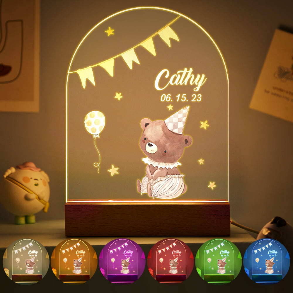 Christmas Tree & Elk Personalized Night Light