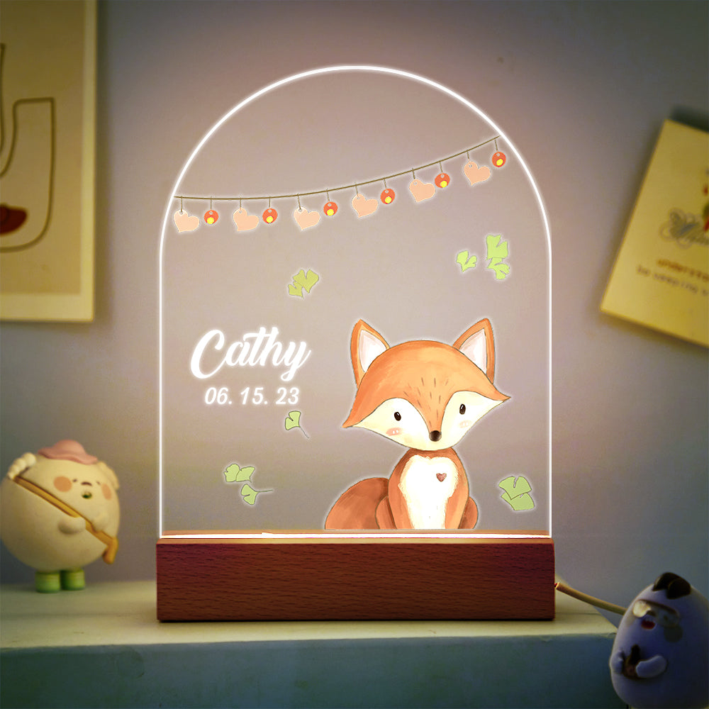 Christmas Tree & Elk Personalized Night Light