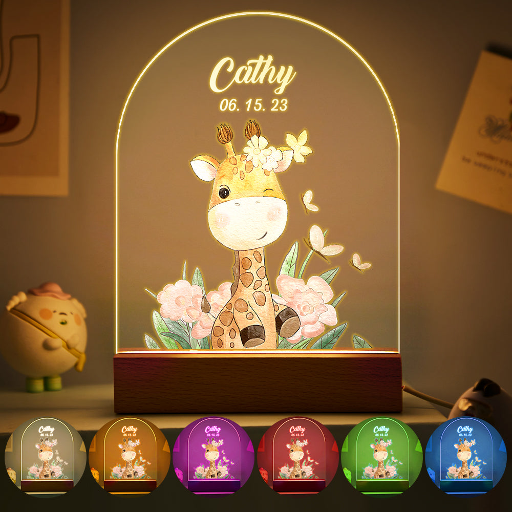 Christmas Tree & Elk Personalized Night Light