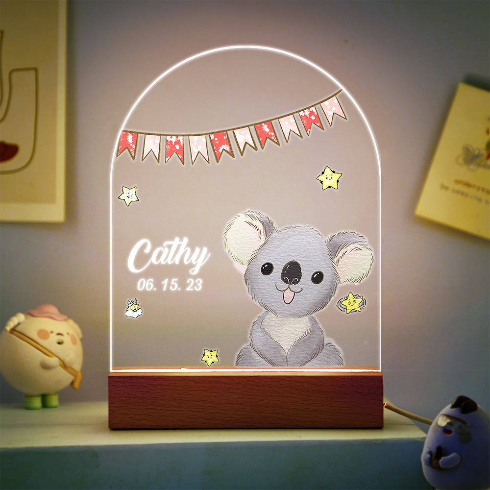 Christmas Tree & Elk Personalized Night Light