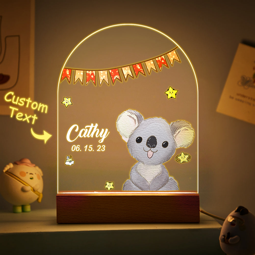 Christmas Tree & Elk Personalized Night Light