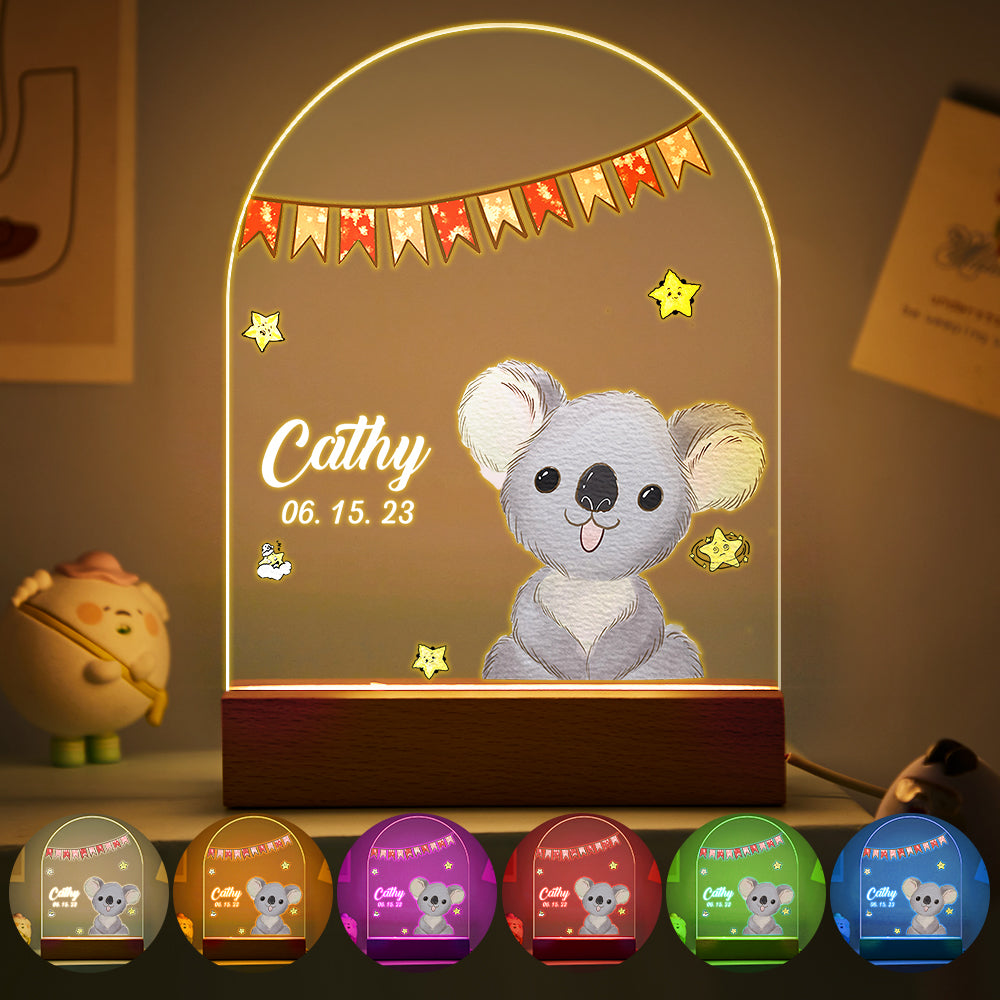 Christmas Tree & Elk Personalized Night Light