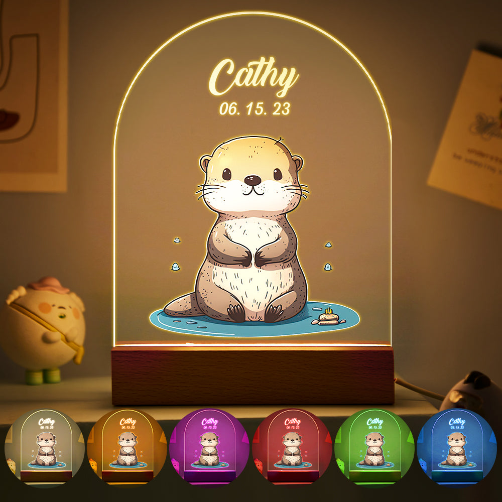 Christmas Tree & Elk Personalized Night Light