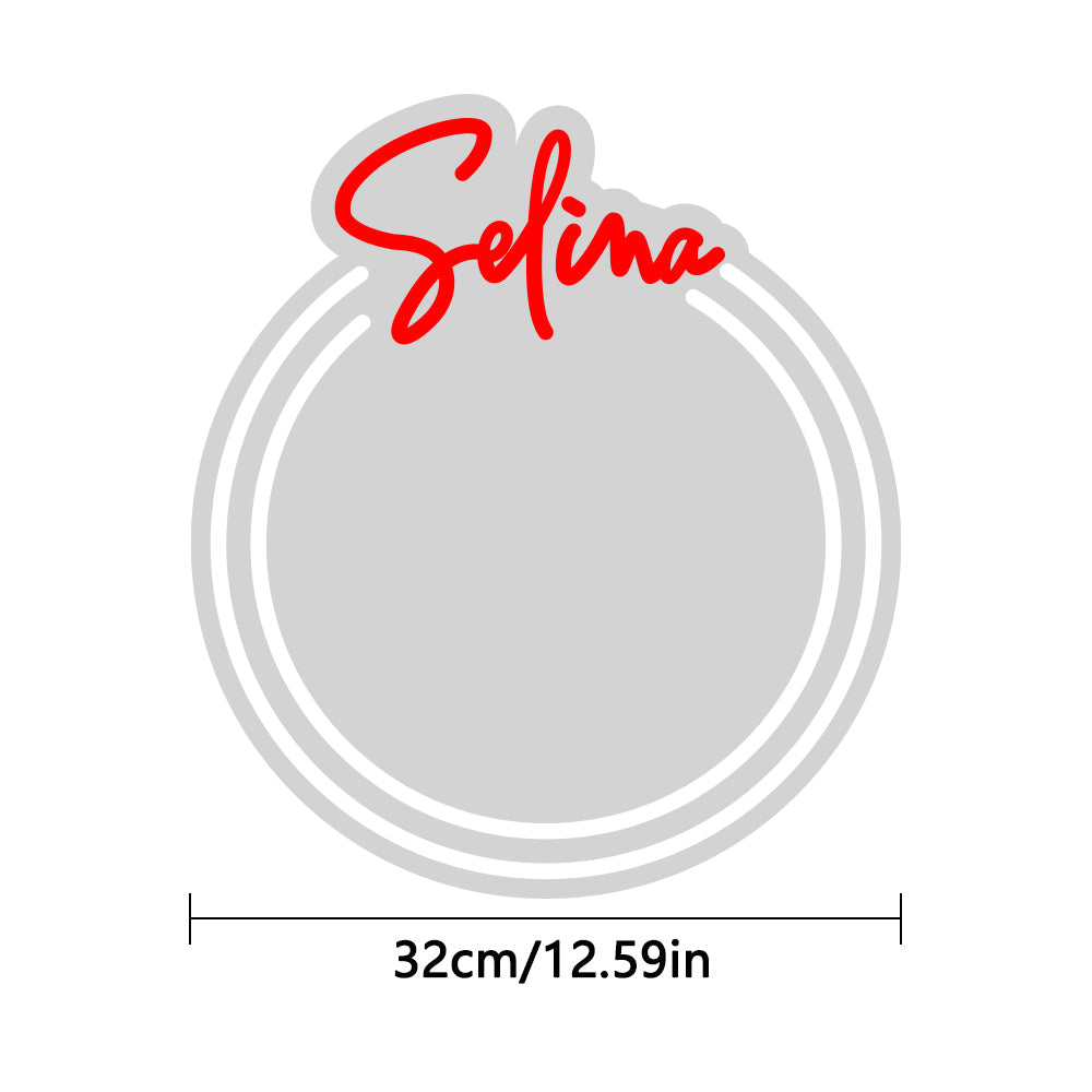 Personalized Wall Mount Neon Name Mirror Light
