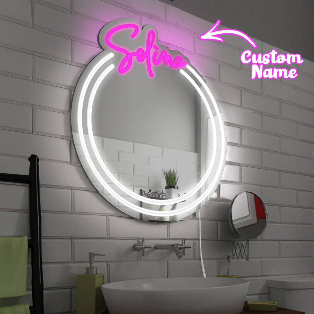 Personalized Wall Mount Neon Name Mirror Light