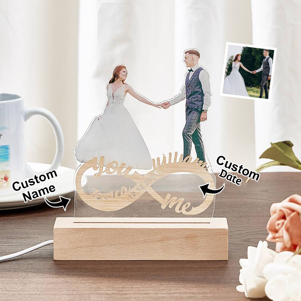 Infinity Couple Photo Night Light