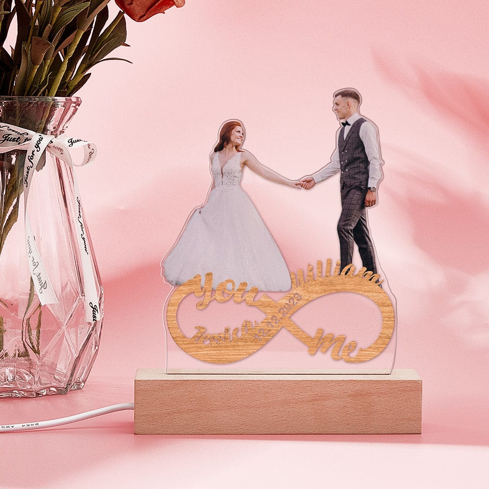 Infinity Couple Photo Night Light
