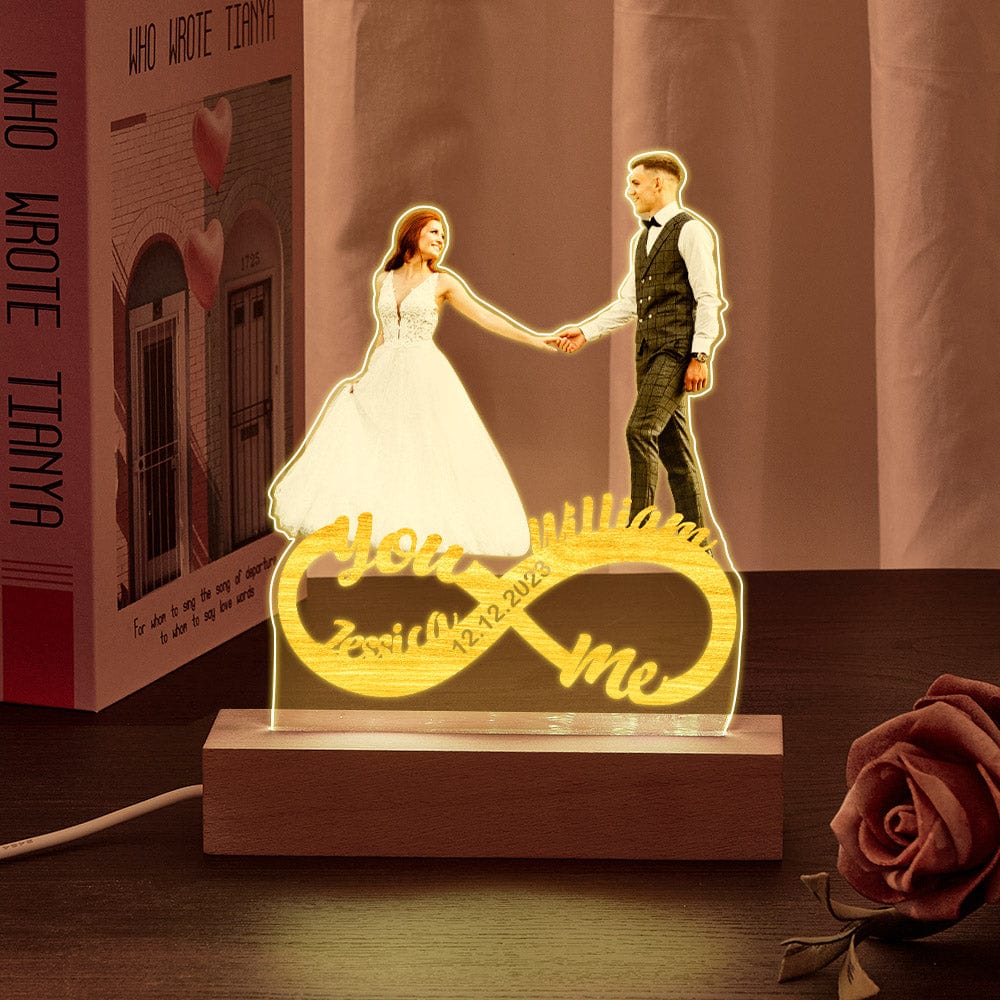 Infinity Couple Photo Night Light