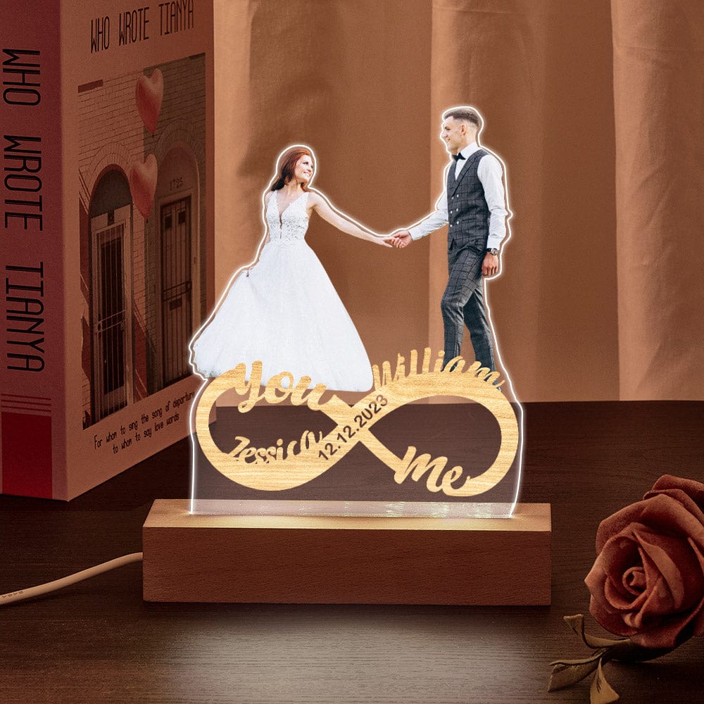 Infinity Couple Photo Night Light