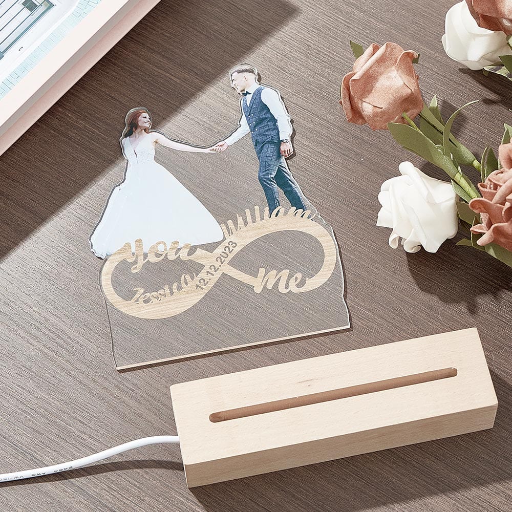 Infinity Couple Photo Night Light