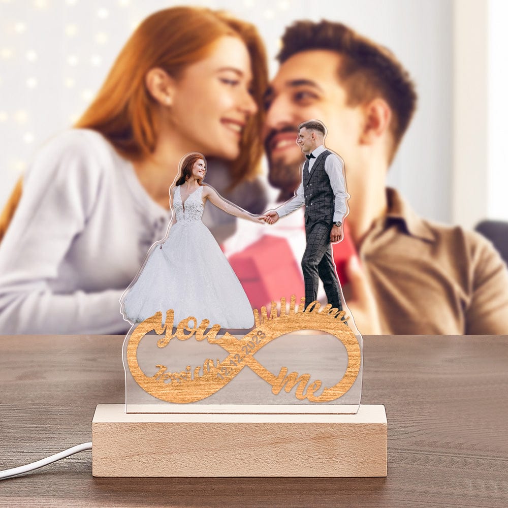 Infinity Couple Photo Night Light