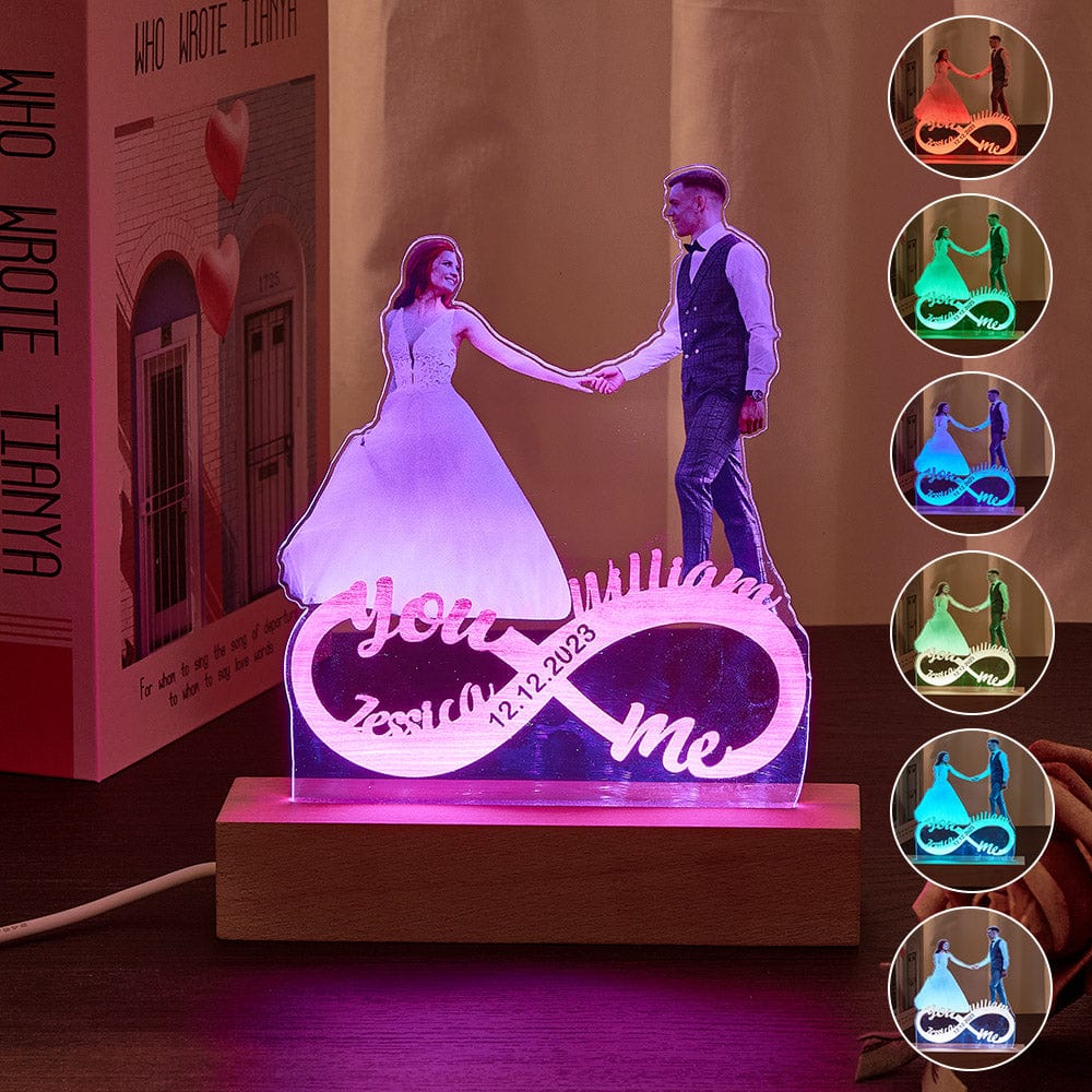 Infinity Couple Photo Night Light