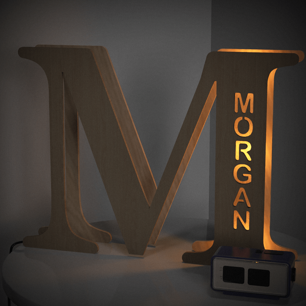 Wooden Name Letter Night Light (28cm)