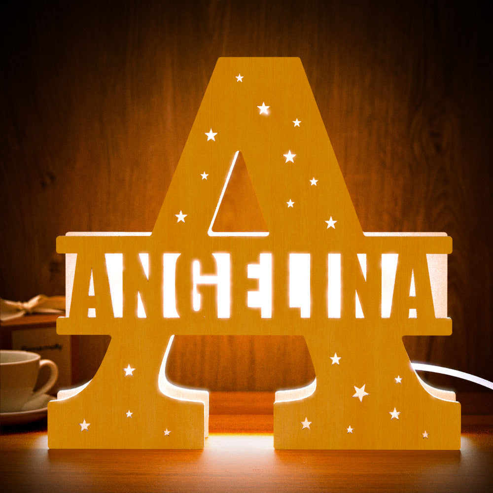 Initial Name Wooden Letter Night Light