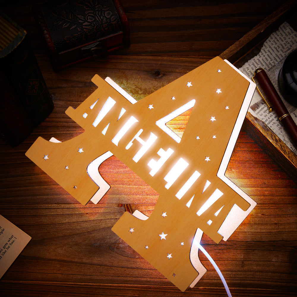 Initial Name Wooden Letter Night Light